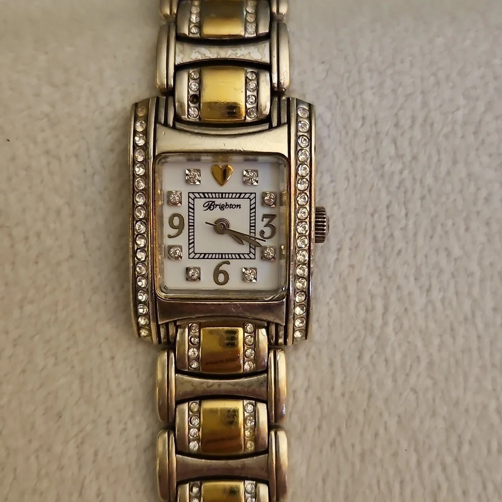 Vtg BRIGHTON 1990s Turin Silver and Gold Two-Tone Watch